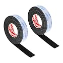 PATIKIL 1-3/8"W x 1/8"T x 16.4Ft EVA Single Sided Foam Tape, 2Pcs Multipurpose Sealing Strip Foam Waterproof Weather Stripping Foam Sealing Foam Strips with Adhesive for Door, Black