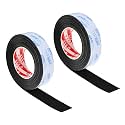 PATIKIL 1-3/8"W x 5/64" T x 16.4Ft EVA Single Sided Foam Tape, 2Pcs Multipurpose Sealing Strip Foam Waterproof Weather Stripping Foam Sealing Foam Strips with Adhesive for Door, Black