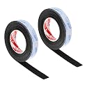 PATIKIL 1" W x 5/64" T x 16.4Ft EVA Single Sided Foam Tape, 2Pcs Multipurpose Sealing Strip Foam Waterproof Weather Stripping Foam Sealing Foam Strips with Adhesive for Door, Black