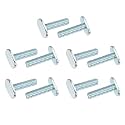 PATIKIL 1/4"-20 t Track Bolts, 10 Pack 1 Inch T-Slot Bolts Kayak Rail Bolt Accessories for Universal t Track Woodworking Jigs and Fixtures, Silver