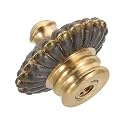 PATIKIL 38 x 30mm Lamp Finials Caps Knob, 1 Set Solid Brass Lamp Shade Top Decoration Screw Cap Nuts with Brass Reducing Adapter for Table Lamps Floor Lamps, Retro Vintage