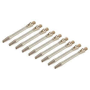patikil 45mm dart shafts medium 2ba thread aluminum dart stems dart accessories throwing fitting for steel tip - 9 pack brass tone