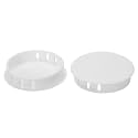 PATIKIL 50mm (2") Plastic Hole Plugs, 6Pcs Flush Type Round Hole Plugs Cover Snap in Locking Hole Tube for Table Kitchen Cabinet Furniture, White