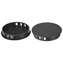 PATIKIL 60mm (2.4") Plastic Hole Plugs, 6Pcs Flush Type Round Hole Plugs Cover Snap in Locking Hole Tube for Table Kitchen Cabinet Furniture, Black