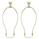 PATIKIL 9 Inch Lamp Harp Kit with Finial, 2 Set Detachable Shade Bracket Holder, DIY Lighting Accessories for Table Floor Lamps, Gold Tone