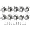 PATIKIL LED Strip Light Clips, 40 Pack Mounting Bracket Fixing Clips Stainless Steel Clamp Holders with Screws for 8mm-11mm Neon RGB Light Cable Ribbon