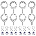 PATIKIL M5 x 10mm Lifting Shoulder Eye Bolt, 8Pcs 304 Stainless Steel Lifting Ring Threaded Eyebolt with Nuts Washers for Hanging Hammocks Articles