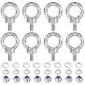 PATIKIL M6 x 11mm Lifting Shoulder Eye Bolt, 8Pcs 304 Stainless Steel Lifting Ring Threaded Eyebolt with Nuts Washers for Hanging Hammocks Articles