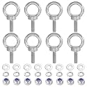 PATIKIL M6 x 20mm Lifting Shoulder Eye Bolt Set 304 Stainless Steel 8Pcs