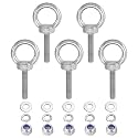 PATIKIL M6 x 30mm Lifting Shoulder Eye Bolt, 5Pcs 304 Stainless Steel Lifting Ring Threaded Eyebolt with Nuts Washers for Hanging Hammocks Articles