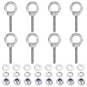 PATIKIL M6 x 40mm Lifting Shoulder Eye Bolt, 8Pcs 304 Stainless Steel Lifting Ring Threaded Eyebolt with Nuts Washers for Hanging Hammocks Articles