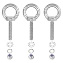 PATIKIL M8 x 50mm Lifting Shoulder Eye Bolt Set 304 Stainless Steel 3Pcs