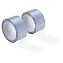 PATIKIL Non Stick Static Tapes 2 in x 50 Ft, 2 Roll Duct Tape No Glue Electrostatic Adsorption Tape for Organizing Cables Securing Crafts, Transparent