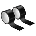PATIKIL Non Stick Static Tapes 2 in x 50 Ft, 2 Roll Duct Tape No Glue Electrostatic Adsorption Tape for Organizing Cables Securing Crafts, Black