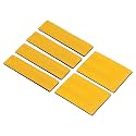 PATIKIL Reflective Patch 1x4 2x3, 6 Pcs Hook and Loop Fastener Safety Appliques for Night Sportsperson Worker Hiker, Earthy Yellow
