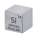 PATIKIL Silicon Cube, 10mm Si Density Cube High Density Element Cube Unique Metal Cube Periodic Table of Elements Collections Lab Experiment Teacher Scientific Classes