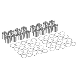 patikil skateboard 16 bearing spacers and 40 washers set long plate speed washers scooter axle replacement accessories for skateboard longboard bearings trucks and wheels silver