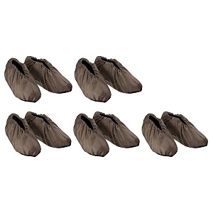 patikil waterproof shoe covers 5 pairs water resistant rain shoe cover washable non slip boots cover for indoor outdoor brown