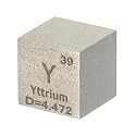 PATIKIL Yttrium-Cube, 10mm Y Density Cube High Density Element Cube Unique Metal Cube Periodic Table of Elements Collections Lab Experiment Teacher Scientific Classes