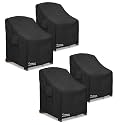 Patio Chair Cover 30W x 34D x 36H inches,Waterproof Heavy Duty Outdoor Furniture Covers for Patio Adirondack Chair 4 Pack（Black）