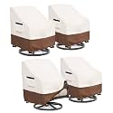 Patio Chair Covers 4 Pack,Swivel Lounge Chair Cover,Waterproof Heavy Duty Patio Furniture Covers for Outdoor Swivel Lounge Chair(30 W x 34 D x 38.5 H inches) Beige &amp; Brown