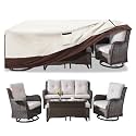 Patio Furniture Cover for 5 Pieces Set-Waterproof 600D Oxford Fabric Cover for 5 PCS Outdoor Sets Wicker Metal Couch Rocking Glider Swivel Chairs Ottomans Sectional Sofa Dining Chair Beige