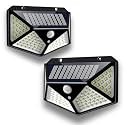 Solar Motion Lights 100 LEDs with 3 Modes &amp; IP65 Waterproof Protection (2Pack)