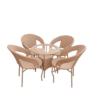 patio seating chair and table set for indoor outdoor living room  balcony  garden and square coffee table for balcony 4 chairs and 1 table set grey