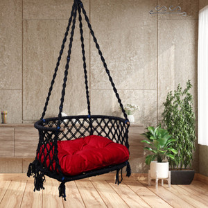 patiofy c shape shape wooden swing chair with cushionswing for adults homejhula indoor cotton large swing clear black diydo-it-yourself