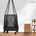 Patiofy Square Shape Wooden Swing Chair with Cushion/ Swing for Adults Home/Jhula Indoor Cotton Large Swing (Black, DIY(Do-It-Yourself))