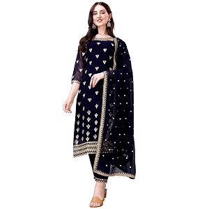 PATISOL Womens Georgette Kurta Set with Dupatta