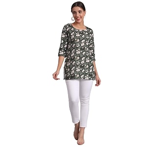 PATLANI Womens Cotton Printed Short Fullstitched Kurti