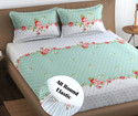 PATNOS Microfiber King Fitted (Elastic) 240 TC Abstract 1 Bedsheet with 2 Pillow Covers