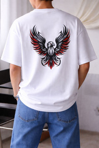 PATOIS Printed Men Round Neck White T-Shirt