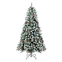 PATPAT Christmas Tree 150cm Snow Flocked Branches Pinecones Red Berries