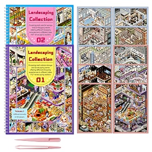 patpat 2pcs 3d stickers for kids activity scene collection book 30 sheets