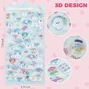 PATPAT® 4 Sheet DIY Cartoon 3D Stickers for Kids, DIY Decorative Stickers