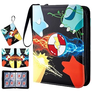 patpat 400 pockets poke-mon game card binder for cards trading cards holder organizer poke-mon cards collection bag game cards binder case game cards case gifts for kids boys girls