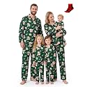 PATPAT Family Matching Christmas Pajamas, Button Down Pjs for Family Christmas Party Long Sleeve Lounge Sets