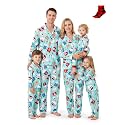 PATPAT Button Down Christmas Pajamas, Button Up Pjs for Family Christmas Party Long Sleeve Lounge Sets