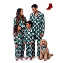 PATPAT Button Down Christmas Pajamas, Button Up Pjs for Family Christmas Party Long Sleeve Lounge Sets