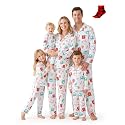 PATPAT Button Down Christmas Pajamas, Button Up Pjs for Family Christmas Party Long Sleeve Lounge Sets