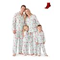 PATPAT Family Matching Christmas Pajamas, Button Down Pjs for Family Christmas Party Long Sleeve Lounge Sets