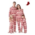 PATPAT Family Matching Christmas Pajamas, Button Down Pjs for Family Christmas Party Long Sleeve Lounge Sets