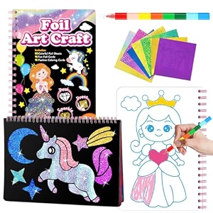 patpat foil art book kids 2-in-1 paper 16 motifs 80 sheets 1 stick 1 pe