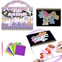 PATPAT Unicorn DIY Foil Art Book, 16 Patterns, 80 Glitter Papers, 1 Stick