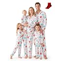 PATPAT Family Matching Christmas Pajamas, Button Down Pjs for Family Christmas Party Long Sleeve Lounge Sets