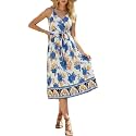 PATPAT Family Matching Outfits Mommy and Me Dresses Hawaiian Tropical Vacation Beach Spaghetti Strap Dress and Shirt