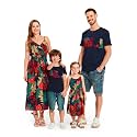 PATPAT Family Matching Outfits Mommy and Me Dresses Hawaiian Tropical Vacation Beach Spaghetti Strap Dress and Shirt