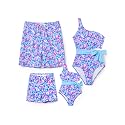 PATPAT Family Matching Swimsuits: Mommy and Me One Shoulder Colorblock Bathing Suits One Piece Swimwear Sets